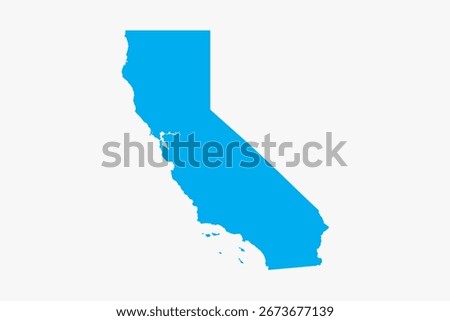 Vector graphic artwork suitable for print and web containing flat detailed map of CALIFORNIA