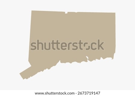 Vector graphic artwork suitable for print and web containing flat detailed map of CONNECTICUT