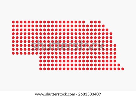 Vector graphic artwork suitable for print and web containing flat detailed map of NEBRASKA