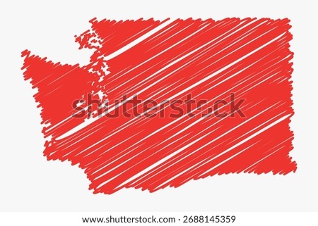 Vector graphic artwork suitable for print and web containing flat detailed map of WASHINGTON