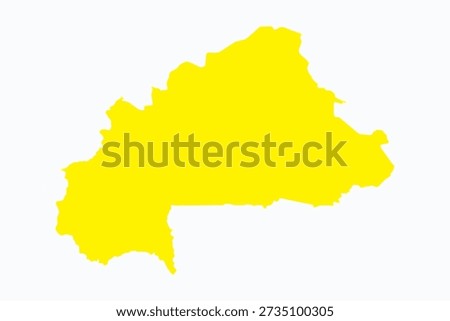 Vector graphic artwork suitable for print and web containing flat detailed map of BURKINA FASO