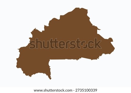 Vector graphic artwork suitable for print and web containing flat detailed map of BURKINA FASO