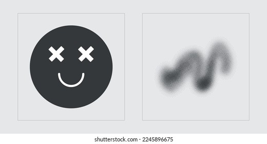 Set für Vektorgrafik-Objekte. Große Kollektion abstrakter geometrischer Symbole. Elemente zur grafischen Gestaltung. Projekte, Poster, Banner. Vektorgrafik