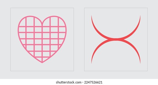 Vector Graphic Assets Set. Big collection of abstract graphic geometric symbols. For modern T-shirts designed. Projects, posters, banners. Vector illustration