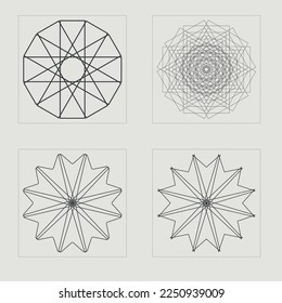 Vector Graphic Assets Set. Big collection of abstract graphic geometric symbols. Objects in y2k style. Anti-design. Vector illustration