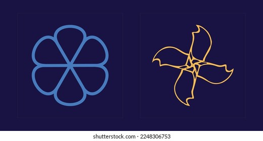 Vector Graphic Assets Set. Brutalism star and flower shapes. Elements for graphic decoration. Retro Futurist. Vector illustration