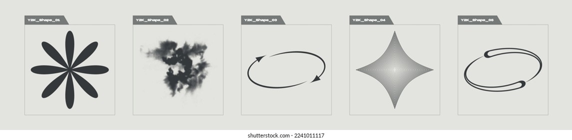 Vector Graphic Assets Set. Extraordinary Graphic Assets. Modern abstract forms. Futuristic. Vector illustration