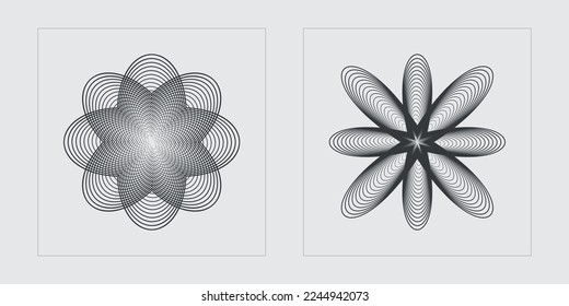 Vector Graphic Assets Set. Extraordinary Graphic Assets. Templates for notes, posters. Isolated on black background. Vector illustration