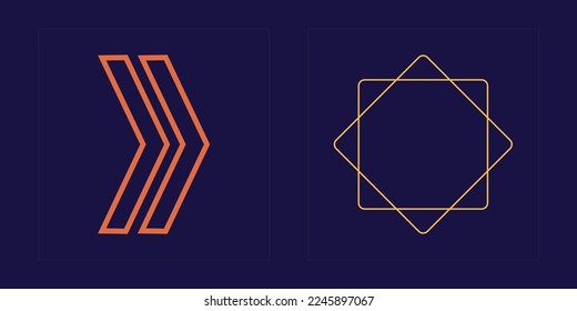 Conjunto de activos gráficos vectoriales. Activos Gráficos Extraordinarios. Elementos ciberpunk. Aislado sobre fondo negro. Ilustración del vector