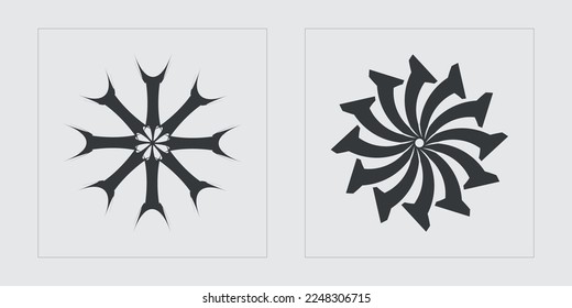 Vector Graphic Assets Set. Extraordinary Graphic Assets. Flat minimalist icons. Isolated on black background. Vector illustration