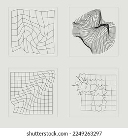 Vector Graphic Assets Set. Extraordinary Graphic Assets. For modern T-shirts designed. Anti-design. Vector illustration