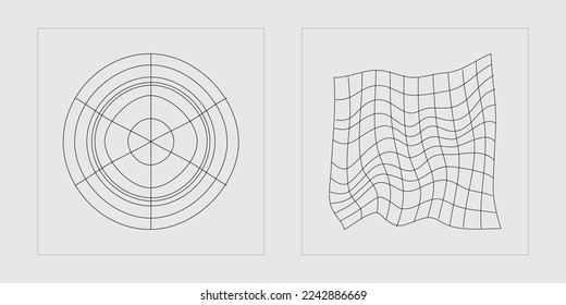 Vector Graphic Assets Set. Large set of retro objects for design. Modern abstract forms. Projects, posters, banners. Vector illustration