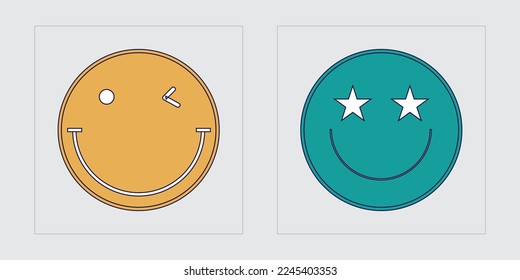 Vector Graphic Assets Set. Large set of retro objects for design. Templates for notes, posters. Retro Futurist. Vector illustration
