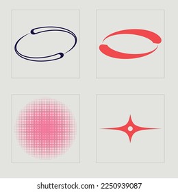 Vector Graphic Assets Set. Large set of retro objects for design. Flat minimalist icons. Projects, posters, banners. Vector illustration