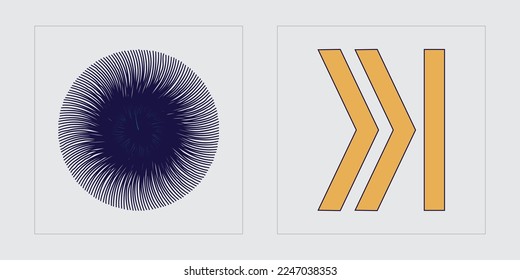 Vector Graphic Assets Set. Rave psychedelic retro futuristic set. Cyberpunk elements. Projects, posters, banners. Vector illustration