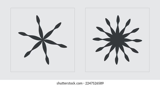 Vector Graphic Assets Set. Rave psychedelic retro futuristic set. Elements for graphic decoration. Isolated on black background. Vector illustration