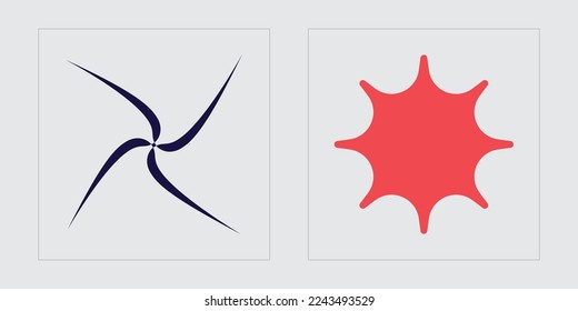 Vector Graphic Assets Set. Retro futuristic graphic ornaments. Flat minimalist icons. Retro Futurist. Vector illustration