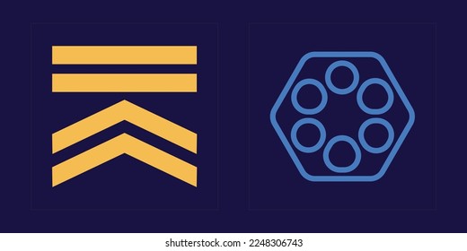 Vector Graphic Assets Set. Retro futuristic graphic ornaments. Flat minimalist icons. Futuristic. Vector illustration