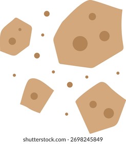 Vector Graphic of Asteroids Isolated on White