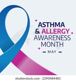 vector graphic of asthma and allergy awareness month good for asthma and allergy awareness month celebration. flat design. flyer design.flat illustration.