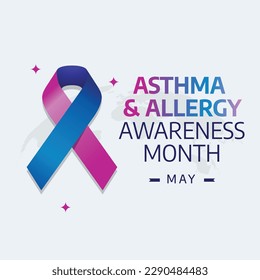 vector graphic of asthma and allergy awareness month good for asthma and allergy awareness month celebration. flat design. flyer design.flat illustration.