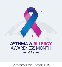 vector graphic of asthma and allergy awareness month good for asthma and allergy awareness month celebration. flat design. flyer design.flat illustration.