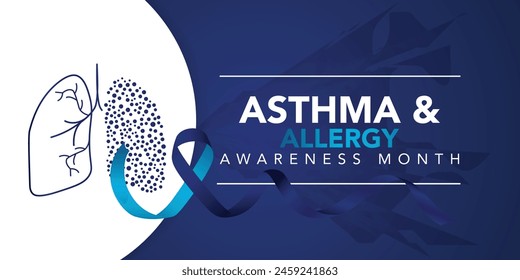 vector graphic of asthma and allergy awareness month good for asthma and allergy awareness month celebration. flat design. flyer design.flat illustration.
