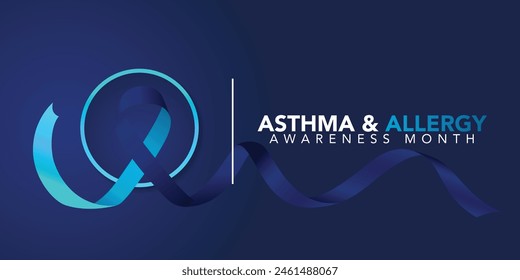 Vector gráfico del mes de conciencia de asma y alergia bueno para la celebración del mes de conciencia de asma y alergia. diseño plano. diseño de volante. ilustración plana.
