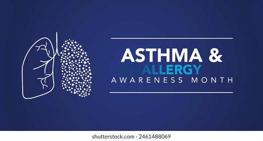 vector graphic of asthma and allergy awareness month good for asthma and allergy awareness month celebration. flat design. flyer design.flat illustration.
