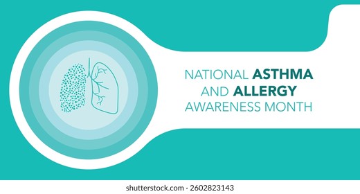 vector graphic of asthma and allergy awareness month good for asthma and allergy awareness month celebration. flat design. flyer design.flat illustration.