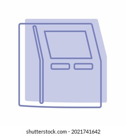 Vector Graphic of ATM Machine - Twins Style - simple illustration. Editable stroke. Design template vector.outline style design.Vector graphic illustration
