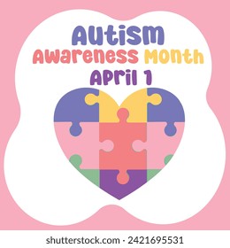 vector graphic of Autism Awareness Month ideal for Autism Awareness Month celebration.