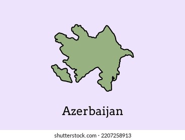 Vector graphic of Azerbaijan map in green color. Green Outline Map ofAzerbaijan Vector Design isolated on light blue background. Map of Azerbaijan. Vector illustration eps 10.
