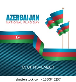 vector graphic of Azerbaijan national flag day good for Azerbaijan national flag day celebration. flat design. flyer design.flat illustration.