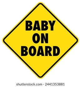 Vector graphic of baby on board sign for car windscreen