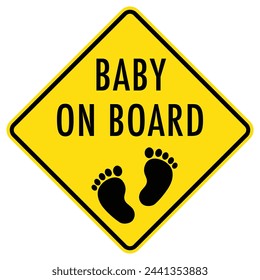 Vector graphic of baby on board sign for car windscreen
