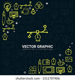 Vector Graphic. Background with doodle design elements