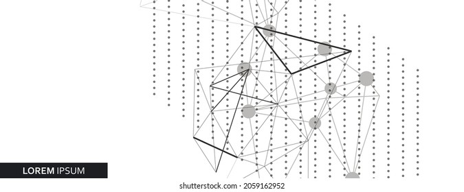 Vector graphic background dots and lines with connections. Vector illustration