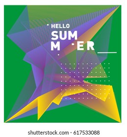 Vector Graphic Background Dynamic Effect. Gradient Abstract Vector Illustration. Design Template. Summer Season Modern Poster template.
