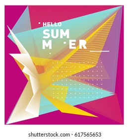 Vector Graphic Background Dynamic Effect. Gradient Abstract Vector Illustration. Design Template. Summer Season Modern Poster template.