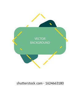 Vector graphic background in green tones. Bright and stylish screensaver with geometric shapes and space for text. Futuristic trending postcard design.