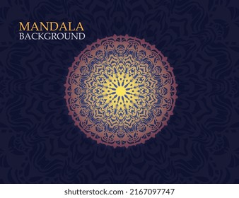 Vector graphic of background mandala is seamless pattern, hand drawn floral doodle shape, Decorative ornament,  Circular pattern style of luxury mandala pattern.