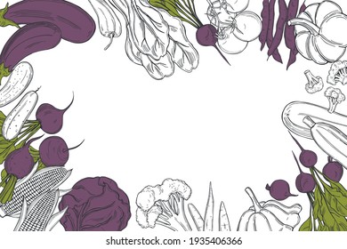 Vector graphic  background with  vegetables.  