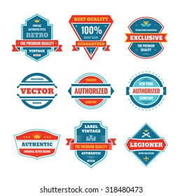 Vector graphic badges collection in flat style. Original vintage logo. Creative sign  set. Retro labels collection. Design elements.