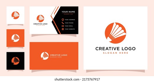 Vector graphic of badminton logo design template