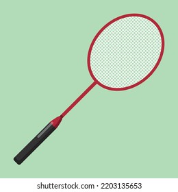 Vector graphic of badminton racket. Racquet illustration with flat design style. Suitable for poster or content design assets