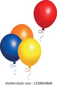 Vector graphic ballon 3d holiday red blue orange 