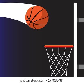 Vector graphic basketball. Basket and ball 