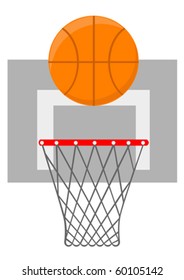 Vector graphic basketball. Basket and ball