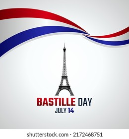 vector graphic of bastille day good for bastille day celebration. flat design. flyer design.flat illustration.